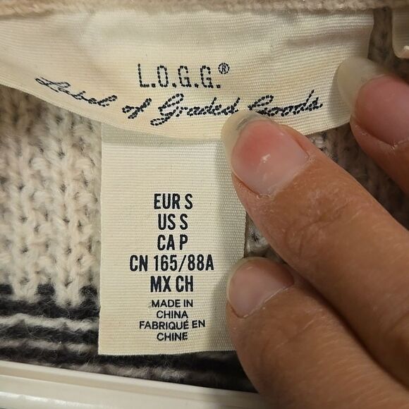 Wool alpaca sweater cardigan top open, fringe small or medium fit cream black - Picture 7 of 16